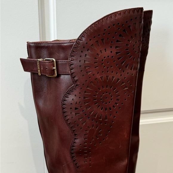 Gianni Bini Leather Boots Dark Brown, Knee Boots Fall Winter, women’s size 6 - Picture 7 of 9